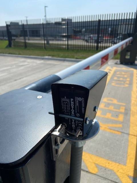 Barrier arm and access-control rough-in at an entry