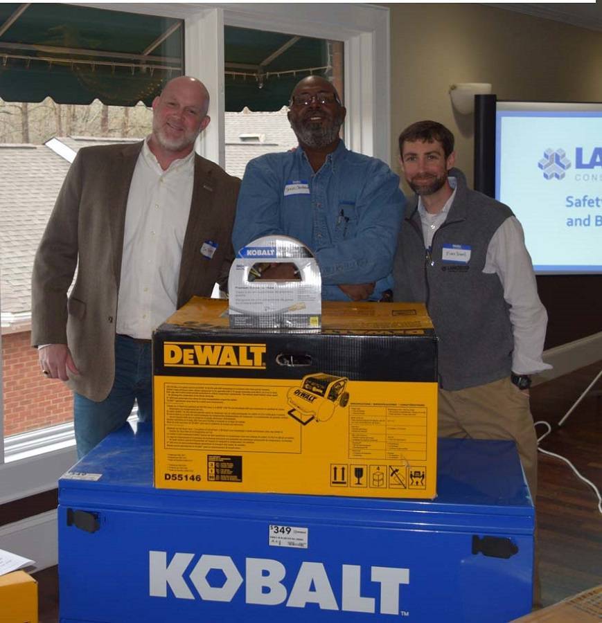 Langston Construction safety meeting prize recognition