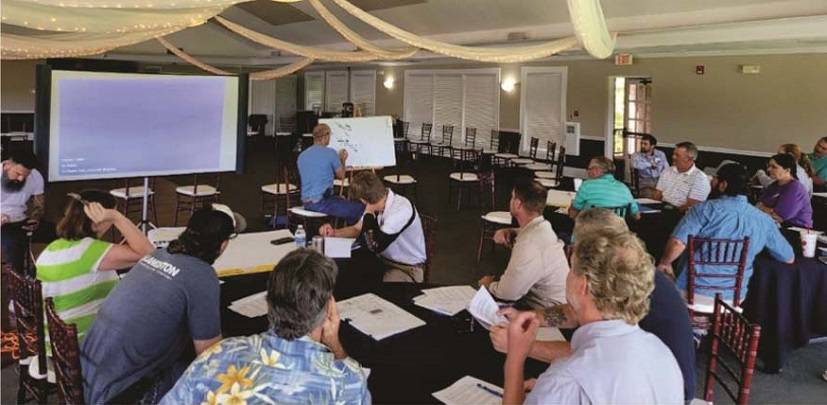 Langston Construction team in an internal strategy and training session