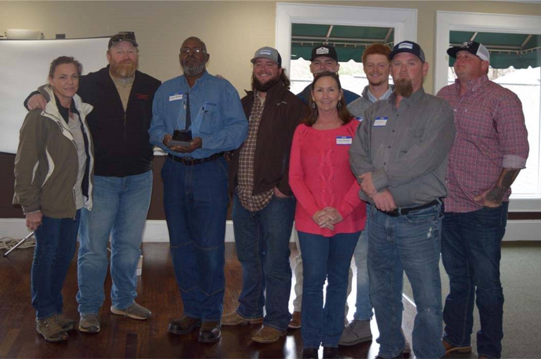 Langston Construction team gathered for an internal recognition event