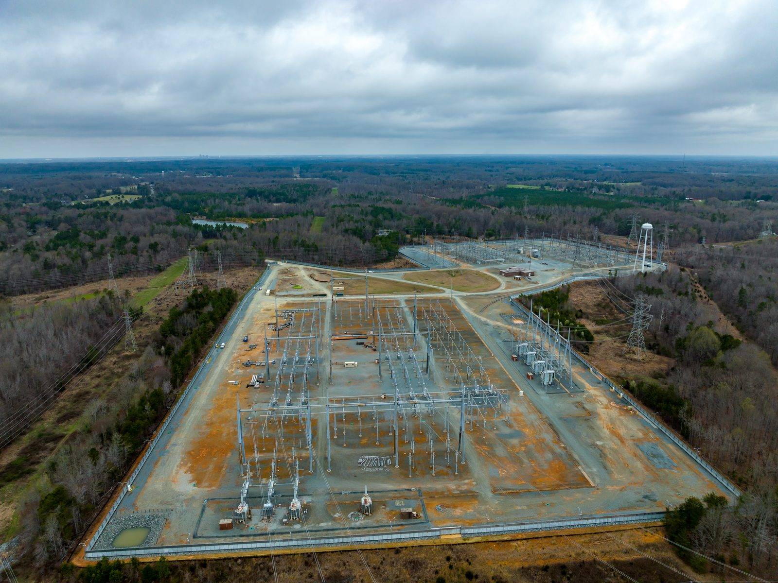Substation site construction and grading