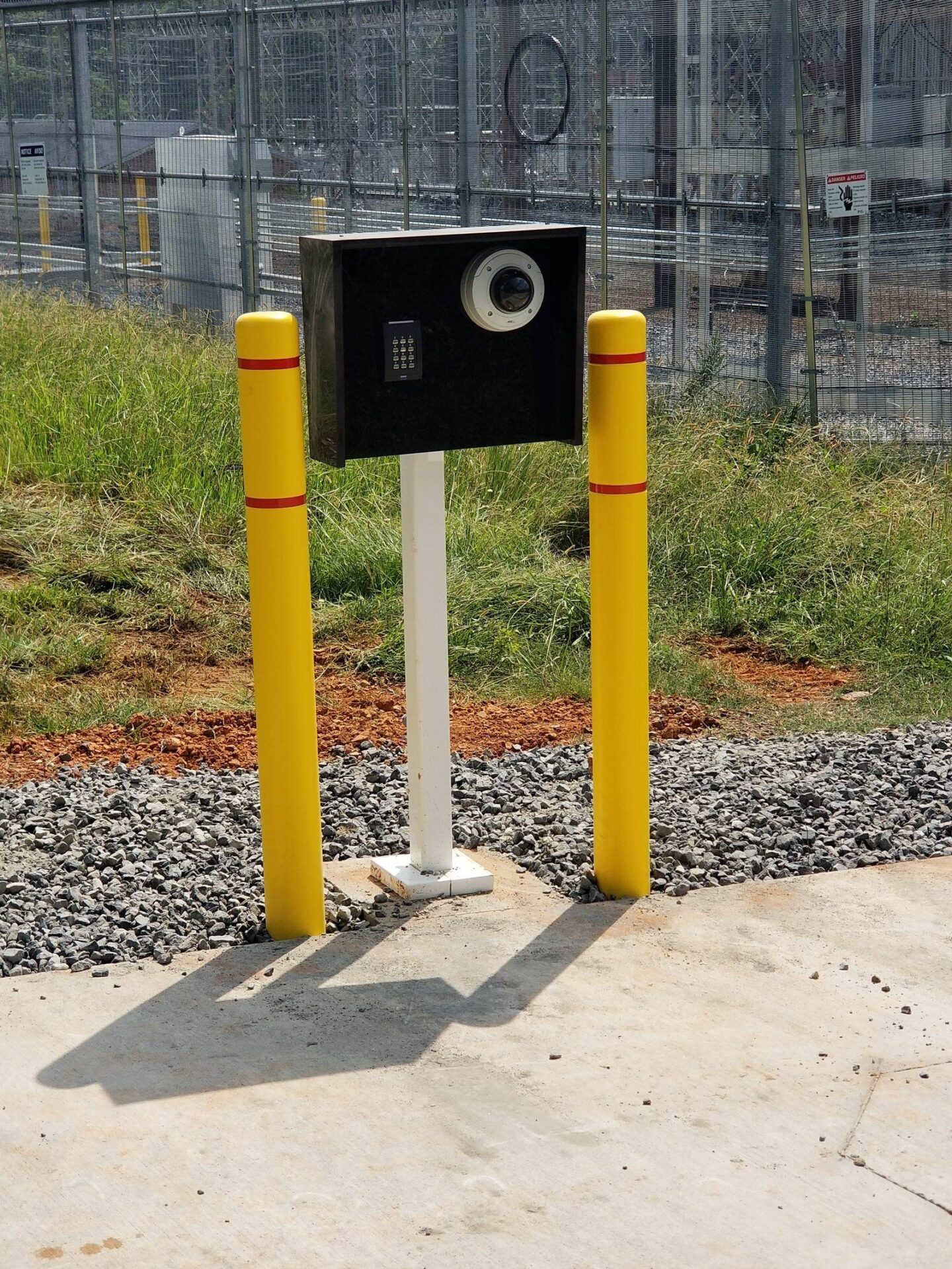 Access-control pedestal at a secured entry